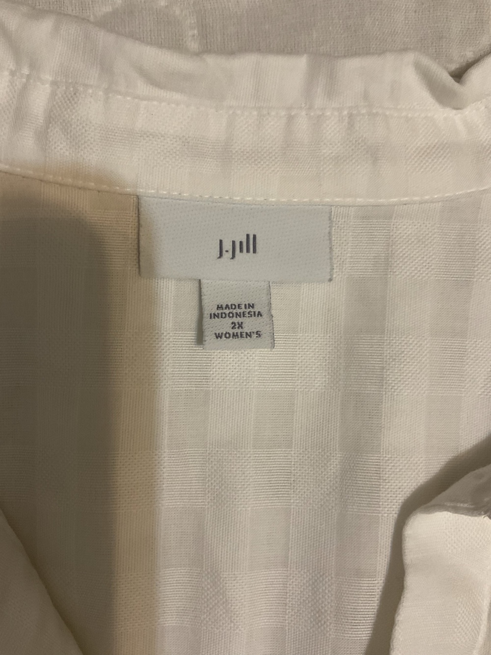 J. Jill Pop-over V-neck White 100% Cotton Boho Textured Lagenlook Tunic Top 2x - Picture 11 of 13
